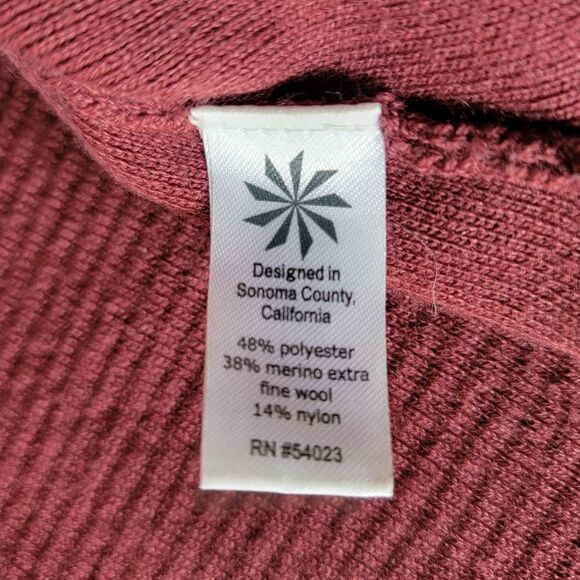 Athleta Thermal Honeycomb Split Hem Crewneck Merino Wool Pullover Sweater Rust - Picture 15 of 15